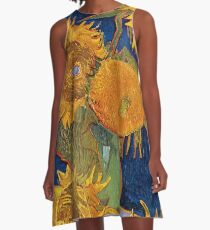 Vestido acampanado HD Sunflowers (segunda versión número II de su serie de girasoles), de Vincent van Gogh ALTA DEFINICIÓN