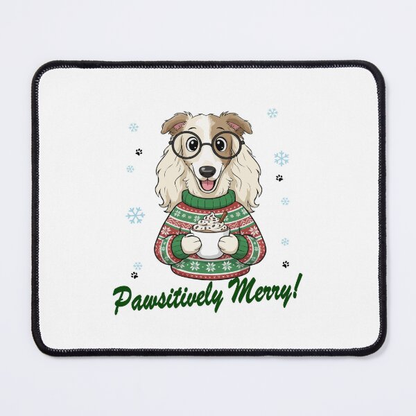 Item preview, Pawsitively Merry Borzoi in Christmas Sweater with Hot Cocoa | Dog Lovers designed and sold by The Real Life Symphony.