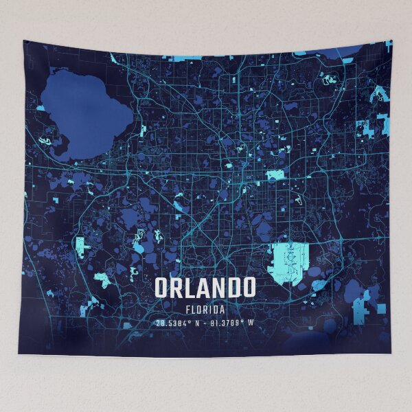 Item preview, Orlando Midnight City Map designed and sold by HomeLivingCo.