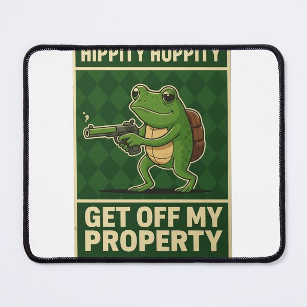 Item preview, Hippity Hoppity Get Off My Property | Funny Frog with Gun Sign designed and sold by JossDesign15.
