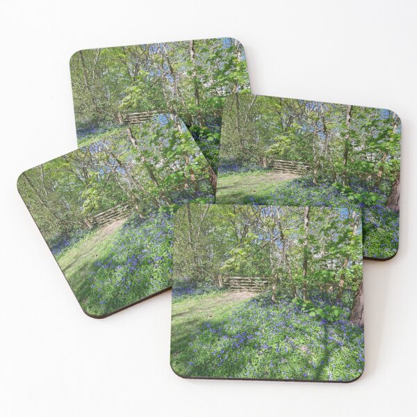 Item preview, A five bar wooden farm gate into a Bluebell wood in Kent England UK designed and sold by John Gilham - Landscape Photography.