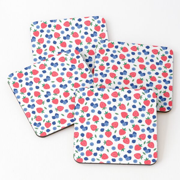 Item preview, blueberries and strawberries on a white background designed and sold by burbura.