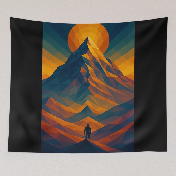 Item preview, THE MOUNTAIN IS YOU | Unique Owlic Colorful Cubist Vivid Mountain | Vibrant Summit Everest Journey Travel Art Design  designed and sold by Owlic.artwear.