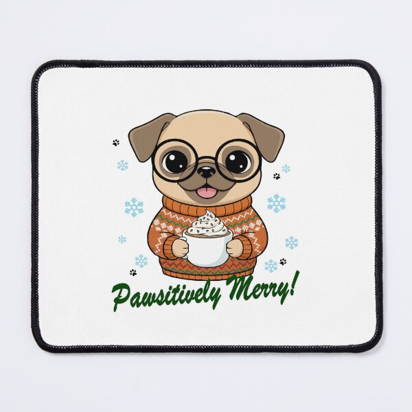 Item preview, Pawsitively Merry Chug dog in Christmas Sweater with Hot Cocoa | Dog Lovers designed and sold by The Real Life Symphony.