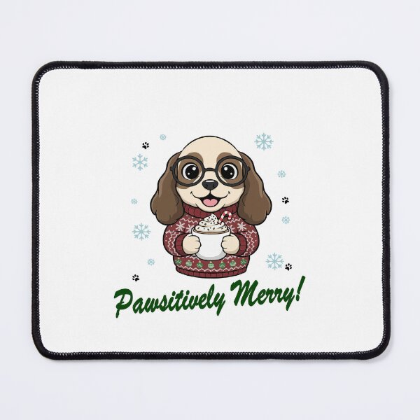 Item preview, Pawsitively Merry Cocker Spaniel in Christmas Sweater with Hot Cocoa | Dog Lovers designed and sold by The Real Life Symphony.