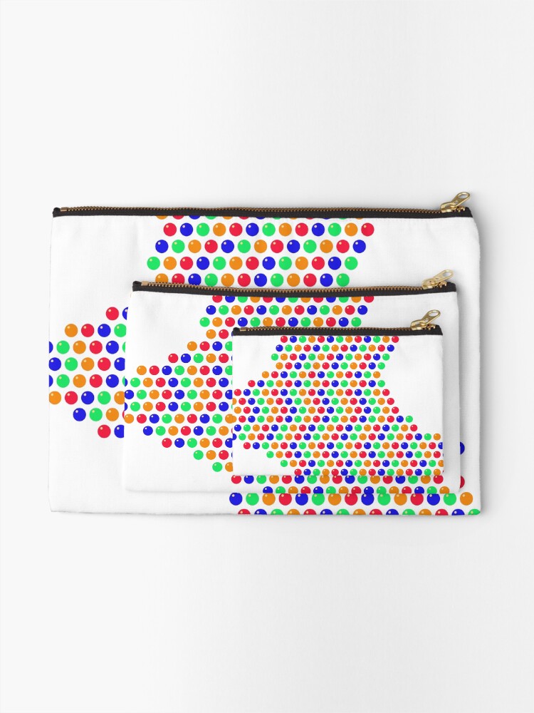 Thumbnail 2 of 4, Zipper Pouch, Multicolored Rhinestone Iraq designed and sold by TheIconSmith.