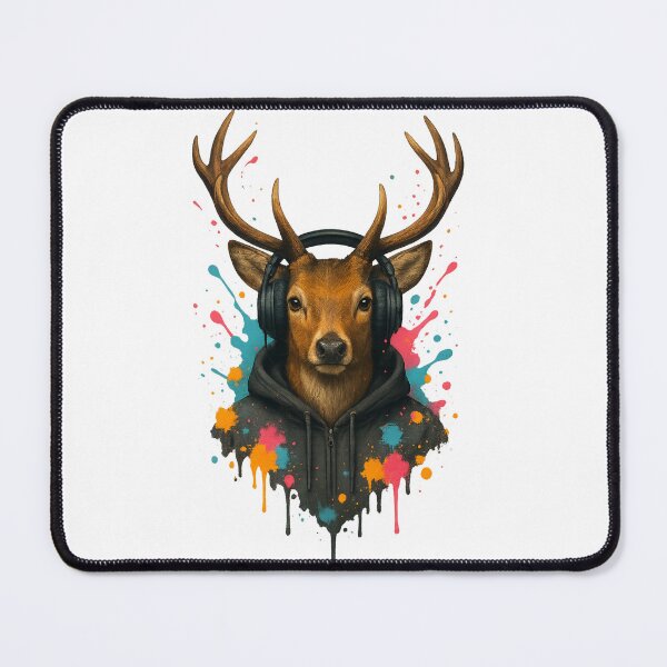 Item preview, Urban Stag – Deer with Headphones & Hoodie (Graffiti Splash Art) designed and sold by thtCMRAguy.