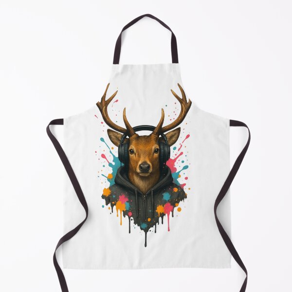 Item preview, Urban Stag – Deer with Headphones & Hoodie (Graffiti Splash Art) designed and sold by thtCMRAguy.