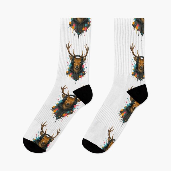 Item preview, Urban Stag – Deer with Headphones & Hoodie (Graffiti Splash Art) designed and sold by thtCMRAguy.