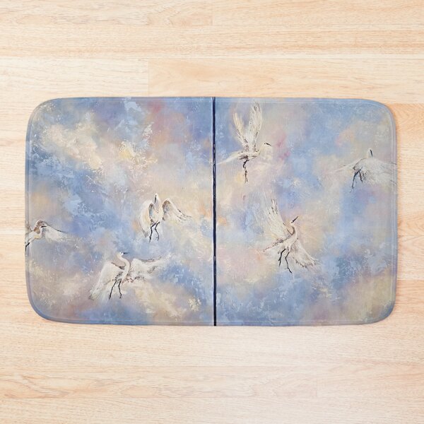 Item preview, Skybound – Birds Flying Through a Dreamy Multicolor Sky designed and sold by valyaart.