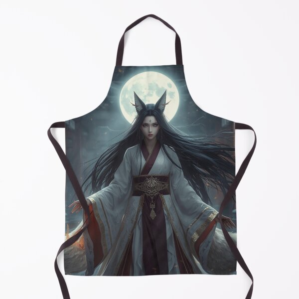 Item preview, Celestial Fox Princess — Daughter of the Moonlit Flames | Japanese Fantasy Art / 天狐姫 ― 月光に舞う炎の娘 designed and sold by Mori-no-Akari.
