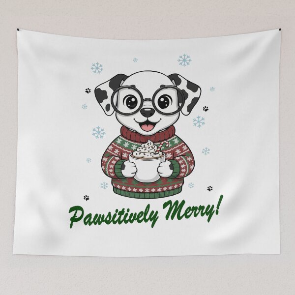Item preview, Pawsitively Merry Dalmatian in Christmas Sweater with Hot Cocoa | Dog Lovers designed and sold by The Real Life Symphony.