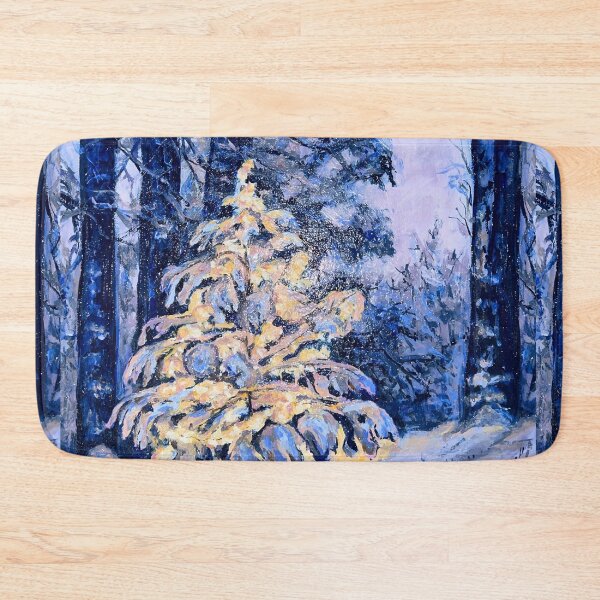 Item preview, Enchanted Christmas Tree in the Snowy Forest Glowing Tree in a Winter Forest Night designed and sold by valyaart.