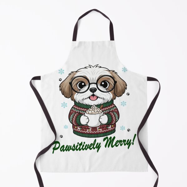 Item preview, Pawsitively Merry Shih Tzu in Christmas Sweater with Hot Cocoa | Dog Lovers designed and sold by The Real Life Symphony.