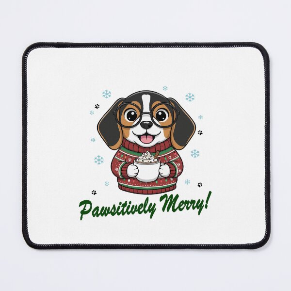 Item preview, Pawsitively Merry Beagle in Christmas Sweater with Hot Cocoa | Dog Lovers designed and sold by The Real Life Symphony.