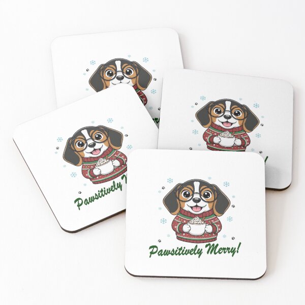 Item preview, Pawsitively Merry Beagle in Christmas Sweater with Hot Cocoa | Dog Lovers designed and sold by The Real Life Symphony.