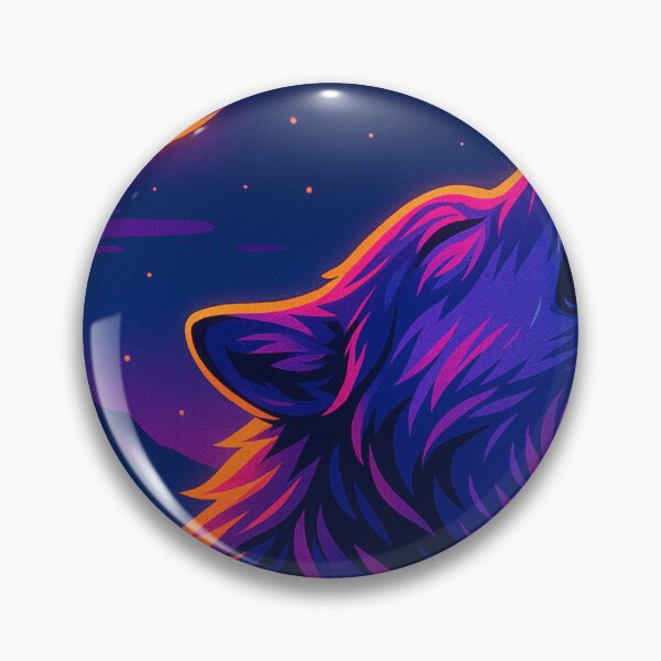 Item preview, Neon Wolf Howling Under Moonlight designed and sold by GolabMagic.