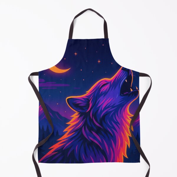 Item preview, Neon Wolf Howling Under Moonlight designed and sold by GolabMagic.