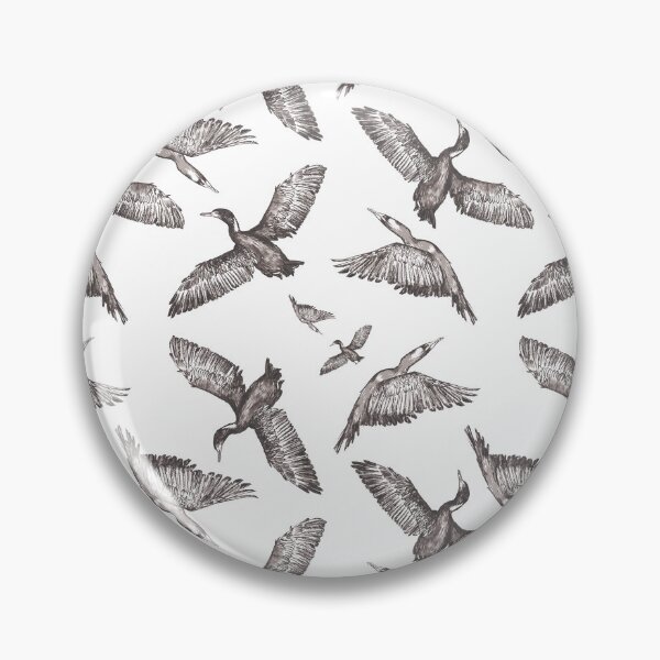 Item preview, Cormorants pattern - greytones designed and sold by Sally Barnett.