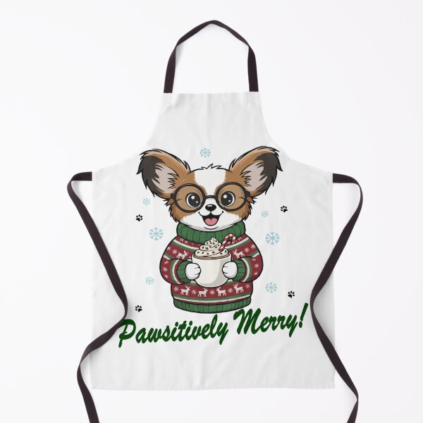 Item preview, Pawsitively Merry Papillon in Christmas Sweater with Hot Cocoa | Dog Lovers designed and sold by The Real Life Symphony.