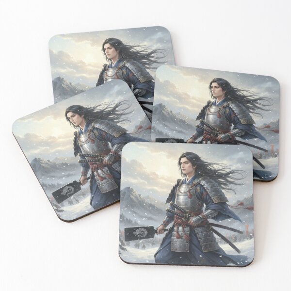 Item preview, Kenshin of the Snowbound Dawn — Warrior of the Dragon Standard | Japanese Warlord Art / 上杉謙信 ― 雪明かりに立つ龍旗の武将 designed and sold by Mori-no-Akari.