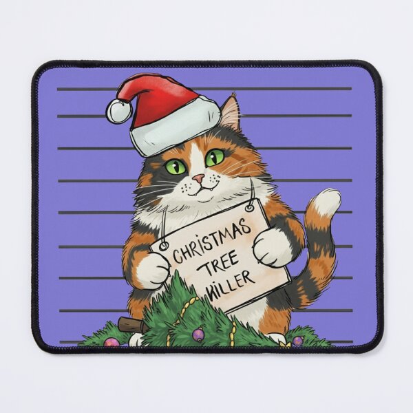 Item preview, Christmas Tree Killer Cat – Calico Destroying the Tree designed and sold by ChaseLOLA.
