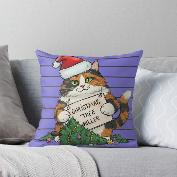 Item preview, Christmas Tree Killer Cat – Calico Destroying the Tree designed and sold by ChaseLOLA.