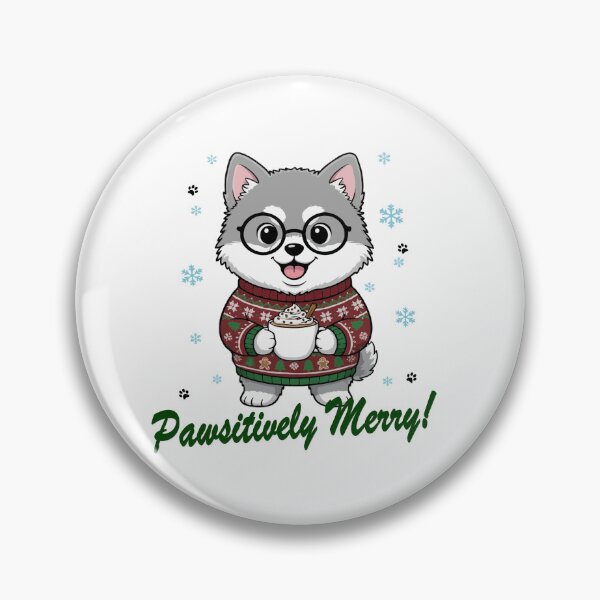 Item preview, Pawsitively Merry Keeshond in Christmas Sweater with Hot Cocoa | Dog Lovers designed and sold by The Real Life Symphony.
