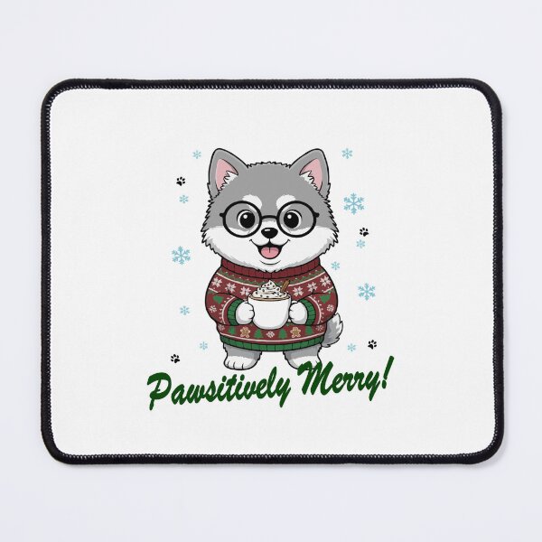 Item preview, Pawsitively Merry Keeshond in Christmas Sweater with Hot Cocoa | Dog Lovers designed and sold by The Real Life Symphony.