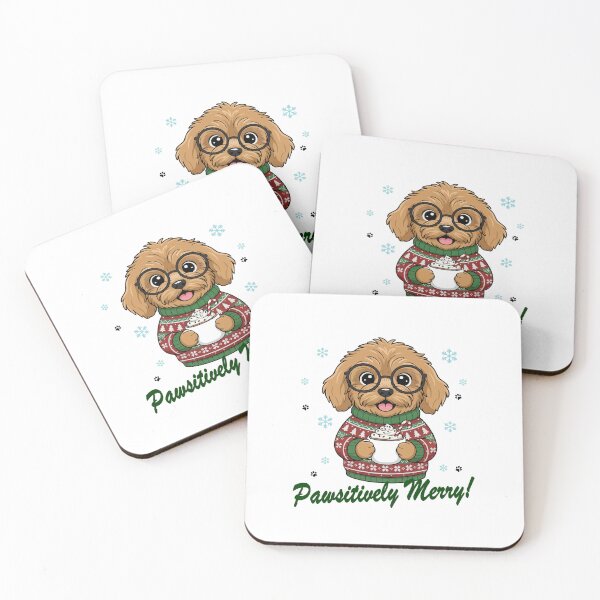 Item preview, Pawsitively Merry Cockapoo in Christmas Sweater with Hot Cocoa | Dog Lovers designed and sold by The Real Life Symphony.