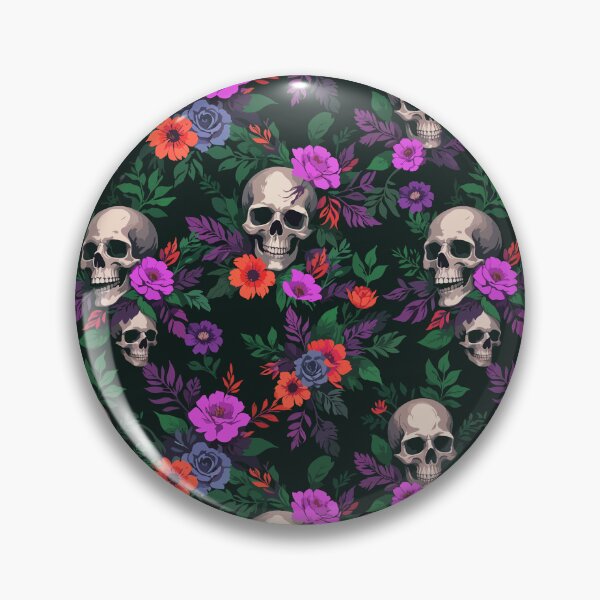 Item preview, Dark Floral Skull Pattern with Contrast designed and sold by quickkdesign.