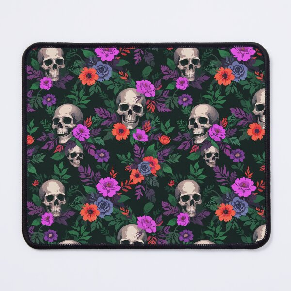 Item preview, Dark Floral Skull Pattern with Contrast designed and sold by quickkdesign.