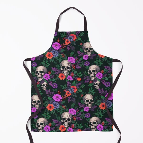 Item preview, Dark Floral Skull Pattern with Contrast designed and sold by quickkdesign.
