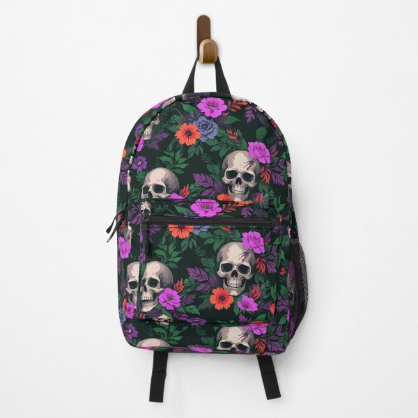 Item preview, Dark Floral Skull Pattern with Contrast designed and sold by quickkdesign.