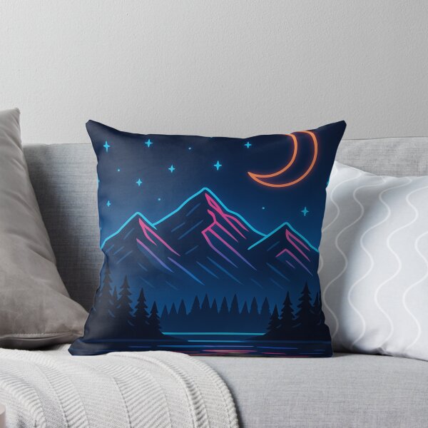 Item preview, Neon Moon Mountain Nightscape designed and sold by GolabMagic.