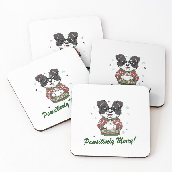 Item preview, Pawsitively Merry Border Collie in Christmas Sweater with Hot Cocoa | Dog Lovers designed and sold by The Real Life Symphony.