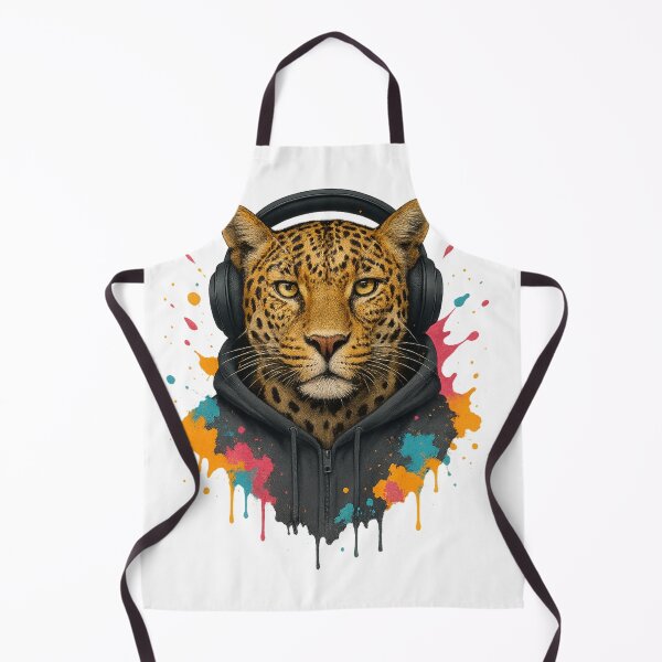 Item preview, Urban Leopard – Leopard with Headphones & Hoodie (Graffiti Splash Art) designed and sold by thtCMRAguy.