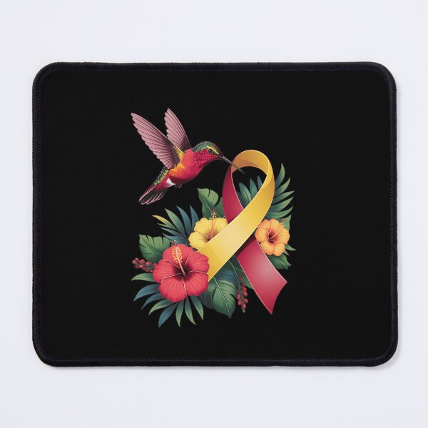 Item preview, Red Yellow Ribbon World Hepatitis Awareness Hummingbird designed and sold by RayArmstrong.