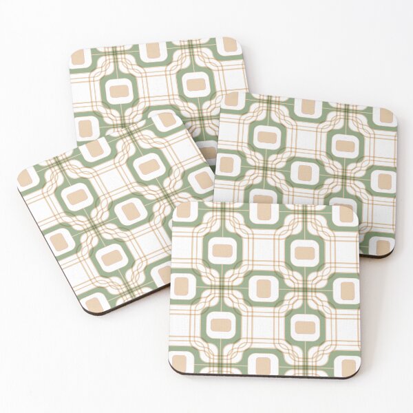 Item preview, Orbit Check - Olive Terracotta /L large repeat designed and sold by Carina Parry Studios.
