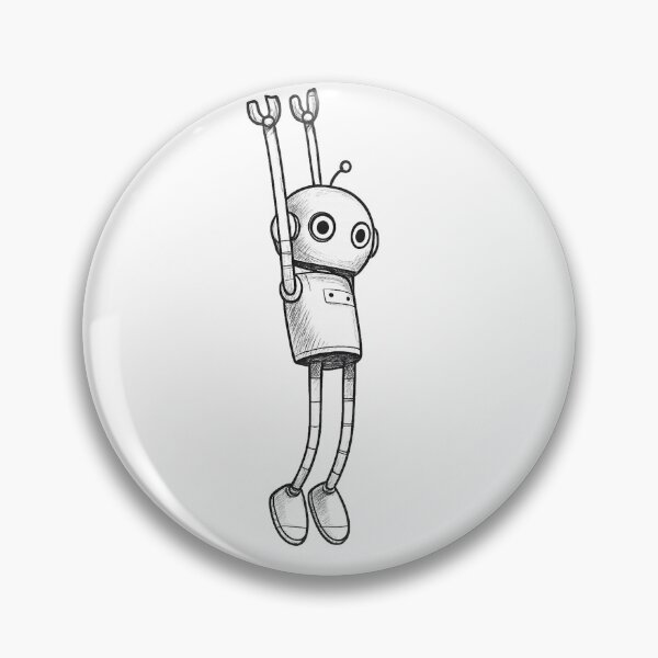 Item preview, Robot Silhouette Drawing Holding On Sticker designed and sold by Anna Babich.