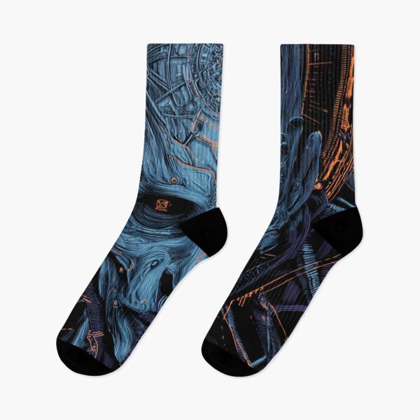 Item preview, Cybernetic Oracle – Neon Blue Tech Skull designed and sold by DarkSpaceVibes.
