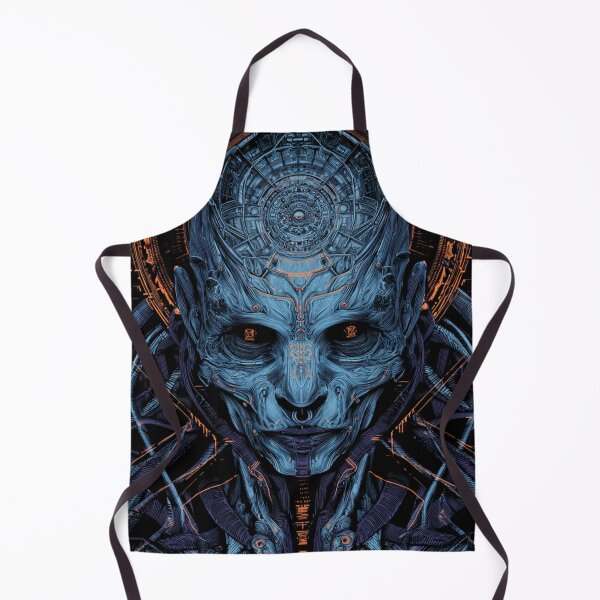 Item preview, Cybernetic Oracle – Neon Blue Tech Skull designed and sold by DarkSpaceVibes.