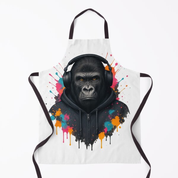 Item preview, Urban Gorilla – Gorilla with Headphones & Hoodie (Graffiti Drip Art) designed and sold by thtCMRAguy.