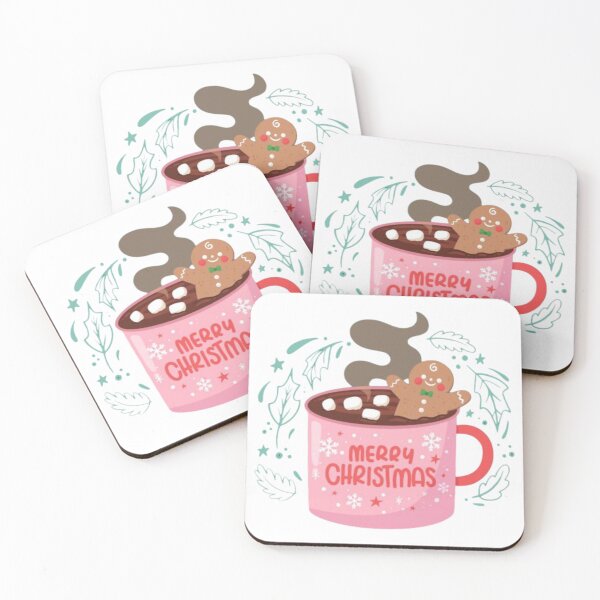 Item preview, Gingerbread Men Cookies and Hot Chocolate l Hot Coco l Gingerbread Man l  Nostalgic Christmas l Classic Christmas l Pink Christmas l Merry Christmas l Gingerbread Girl l Hot Chocolate l Winter designed and sold by TeenLake.