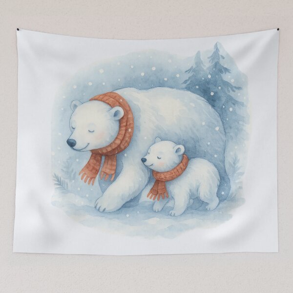 Artikelvorschau, Winterliche Ruhe – Aquarellmalerei mit Eisbär entworfen und verkauft von Ombrya.