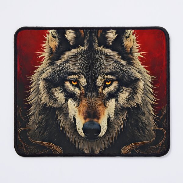 Item preview, Arcane Wolf Monarch – Red Fantasy Crest designed and sold by Neer arts.