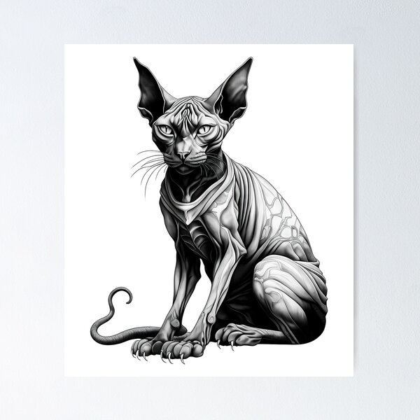 Item preview, Mythological Sphynx Cat Anatomical Art Print designed and sold by LanaGustavsson.