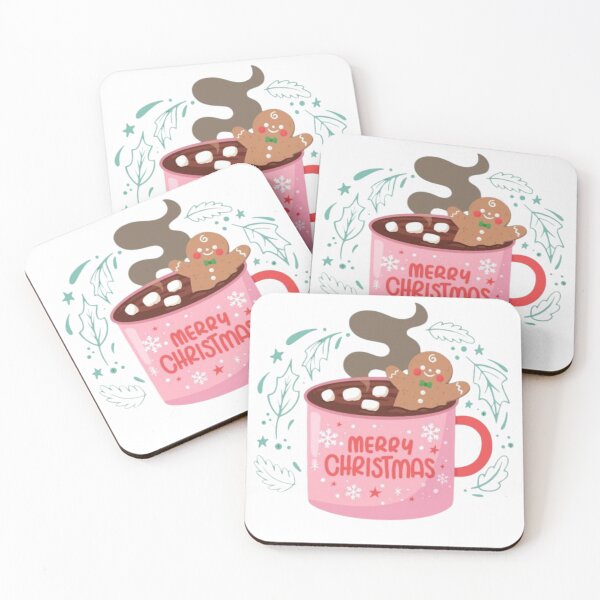 Item preview, Aesthetic Christmas l Gingerbread Man Cookies and Hot Chocolate l Hot Coco l  Nostalgic Christmas l Classic Christmas l Pink Christmas l Merry Christmas l Gingerbread Girl l Hot Chocolate l Winter designed and sold by TeenLake.