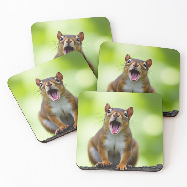 Item preview, A squirrel front view with its mouth open designed and sold by dabingboshi.