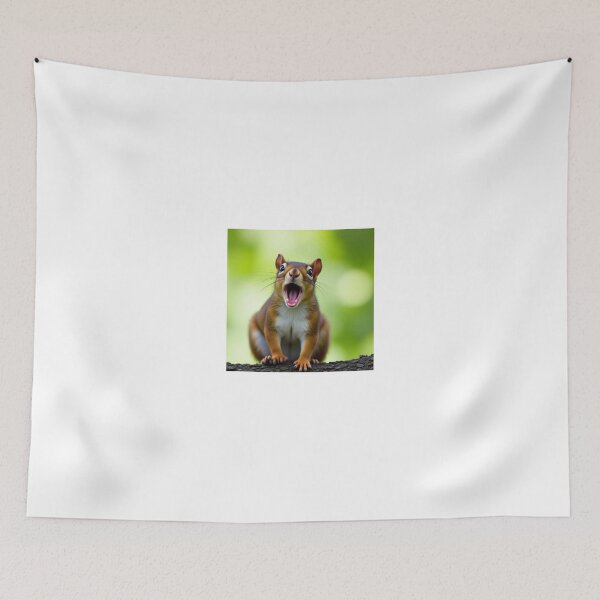 Item preview, A squirrel front view with its mouth open designed and sold by dabingboshi.